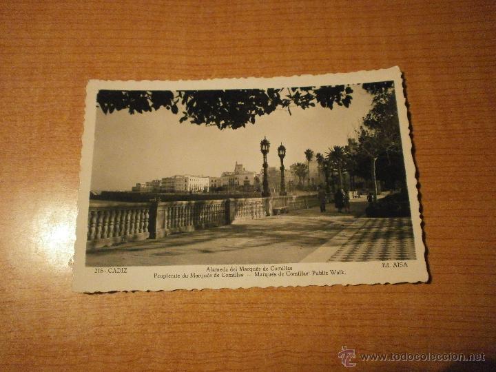 Postales: POSTAL CADIZ ALAMEDA DEL MARQUES DE COMILLAS ED.AISA SIN CIRCULAR