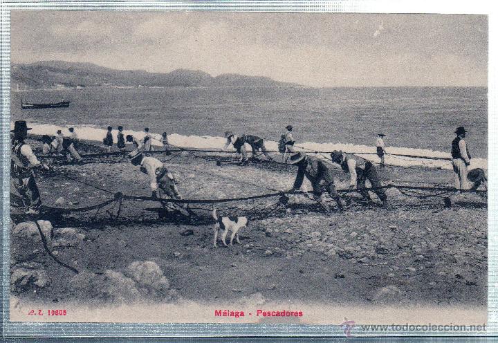 Postales: TARJETA POSTAL DE MALAGA. PESCADORES. N&ordm; 10605.