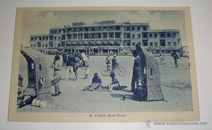 Postales: Antigua Postal. Cadiz - Hotel Playa Victoria.