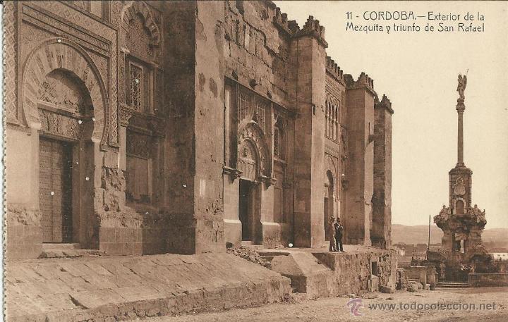 Postales: ANTIGUA POSTAL DE CORDOBA EXTERIOR DE LA MEZQUITA Y TRIUNFO DE SAN RAFAEL