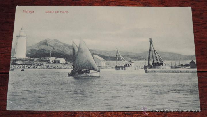 Postales: MALAGA, DETALLE DEL PUERTO, ED. RAFAEL MU&Ntilde;OZ, SIN CIRCULAR