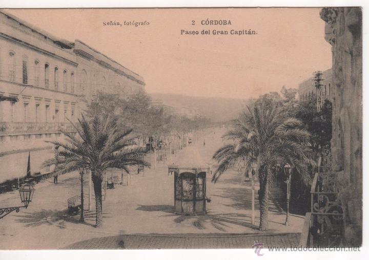 Postales: Antigua Postal de C&oacute;rdoba : Paseo de Gran Capit&aacute;n. Fot&oacute;grafo Se&ntilde;&aacute;n.