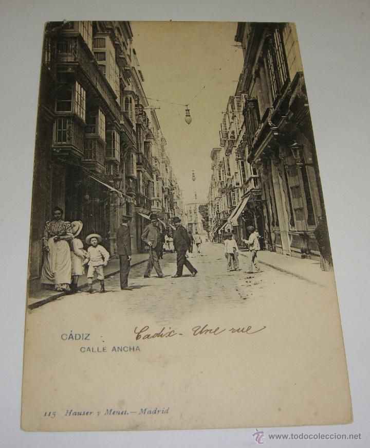 Postales: Antigua Foto Postal. Calle Ancha - Cadiz. Hauser y Menet.