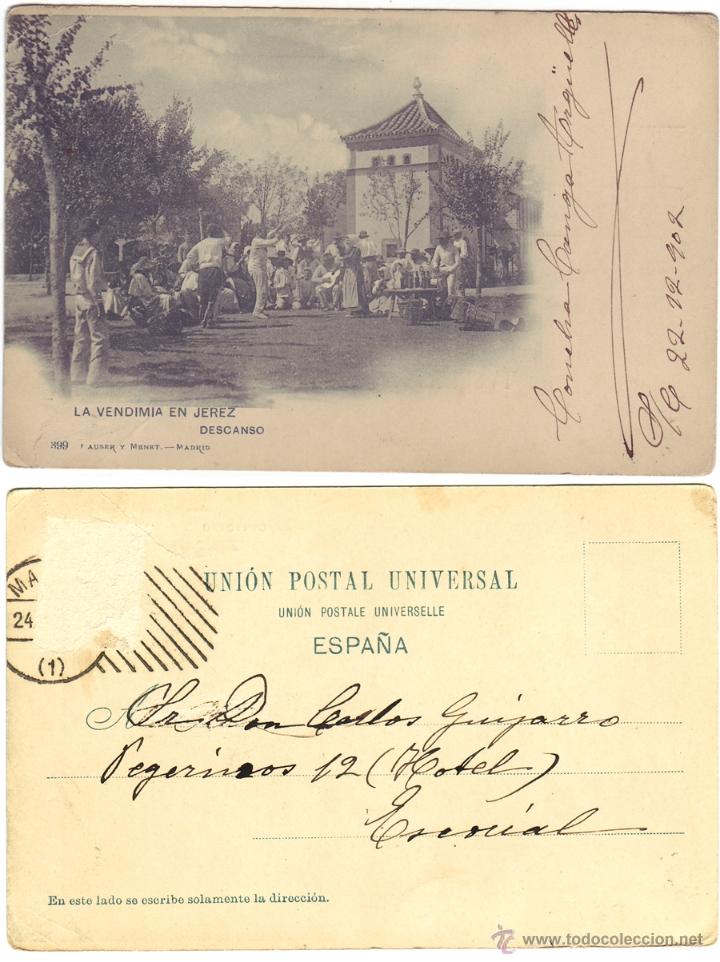Postales: LA VENDIMIA EN JEREZ.- DESCANSO.