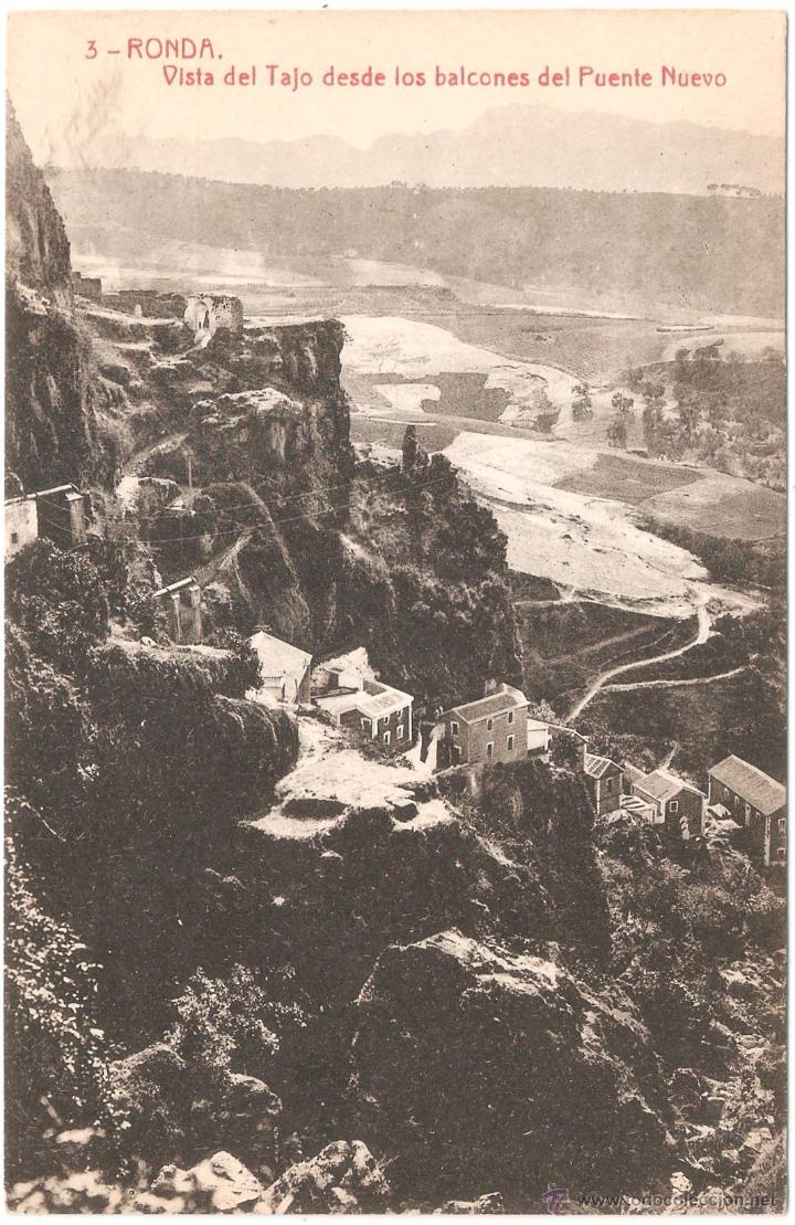 Postales: RONDA VISTA DEL TAJO DESDE LOS BALCONES DEL PUENTE NUEVO