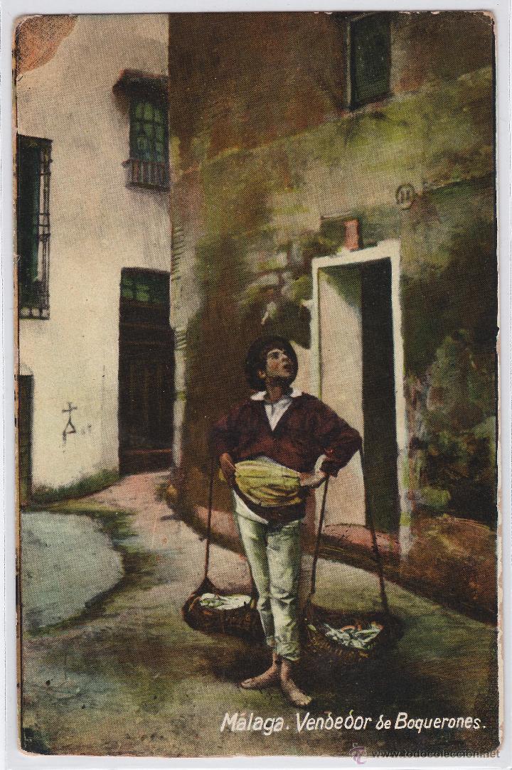 Postales: POSTAL DE M&Aacute;LAGA , VENDEDOR DE BOQUERONES . - Foto 1