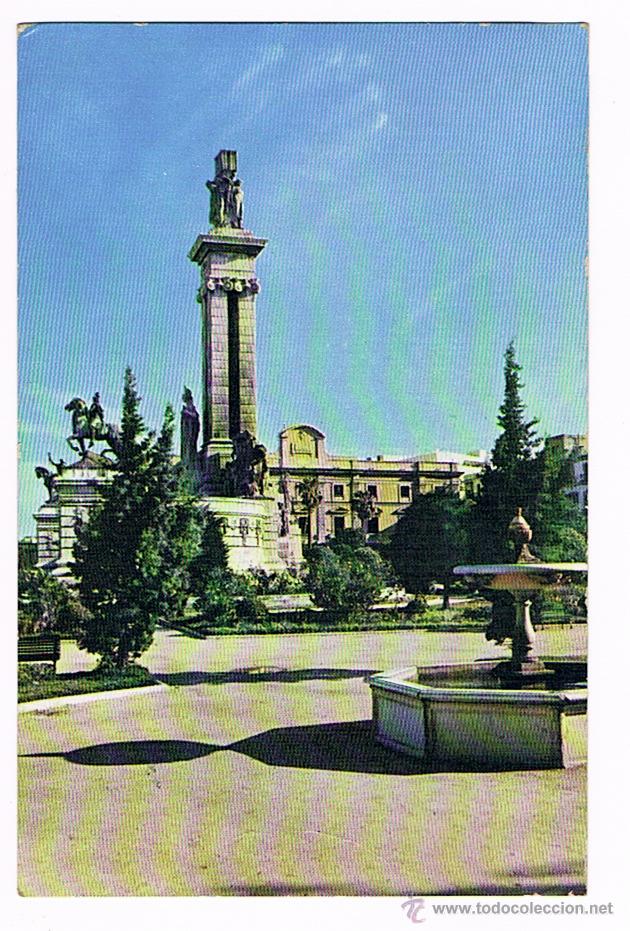 Postales: CADIZ - PLAZA DE ESPA&Ntilde;A - MONUMENTO A LAS CORTES - POSTAL ANTIGUA