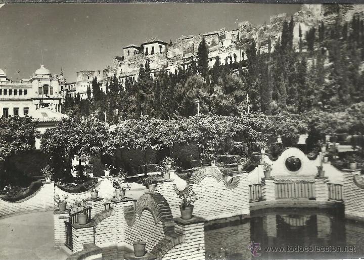 Postales: MALAGA JARDINES PUERTA OSCURA ESCRITA