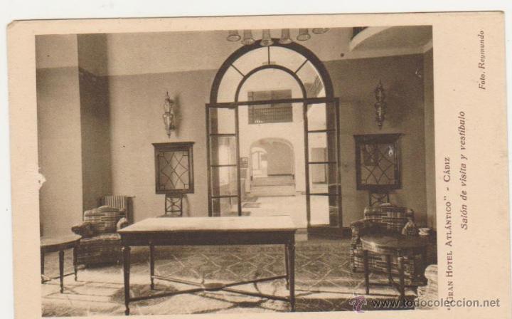 Cartoline: C&aacute;diz.- Gran Hotel Atl&aacute;ntico. Sal&oacute;n de visita y vest&iacute;bulo.
