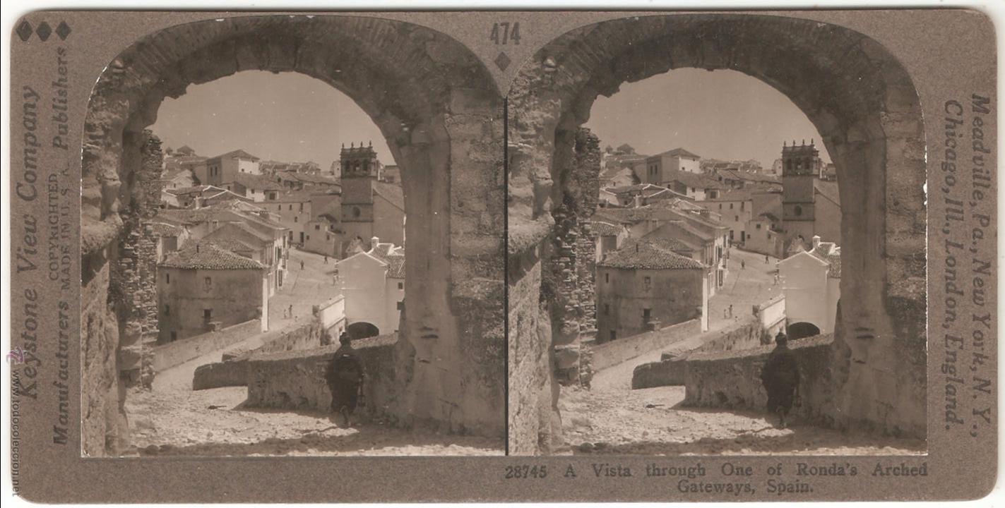 Postales: Ronda Arco y calle Postal estereosc&oacute;pica