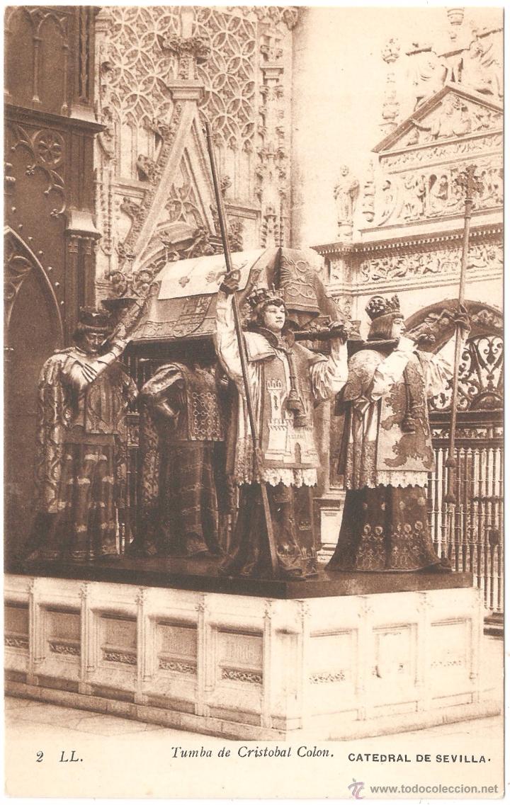 Postales: Catedral de Sevilla - Tumba de Cristobal Colon