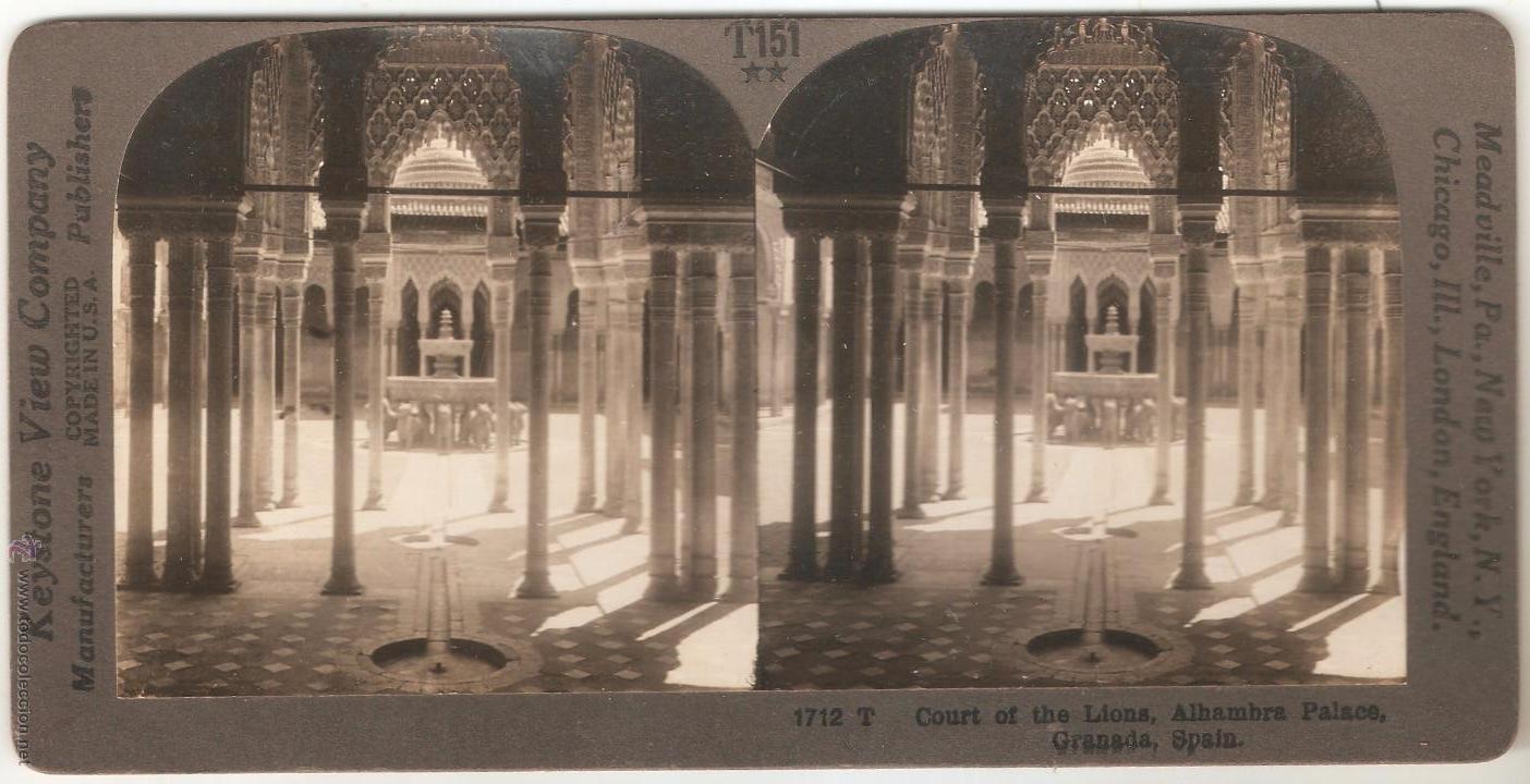 Postales: Granada Alhambra Patio de los Leones