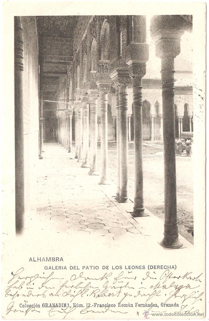 Postales: Granada Alhambra Galer&iacute;a del Patio de los Leones (Derecha) 1903