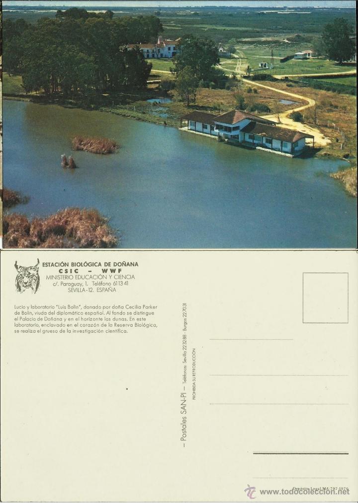 Postales: ESTACION BIOLOGICA DO&Ntilde;ANA HUELVA. LUCIO Y LABORATORIO LUIS BOLIN.1976.
