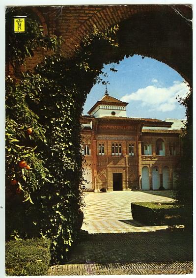 Postales: N&ordm; 14 Reales Alc&aacute;zares de Sevilla. Editorial Patrimonio Nacional. Escudo de Oro.