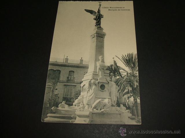 Postales: CADIZ MONUMENTO AL MARQUES DE COMILLAS - Foto 1