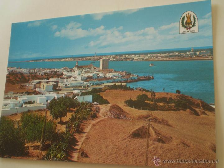 Postales: ANTIGUA POSTAL VISTA PANORAMICA.AL FONDO VILLA REAL DE SAN ANTONIO.AYAMONTE.HUELVA.QUIOSCO.