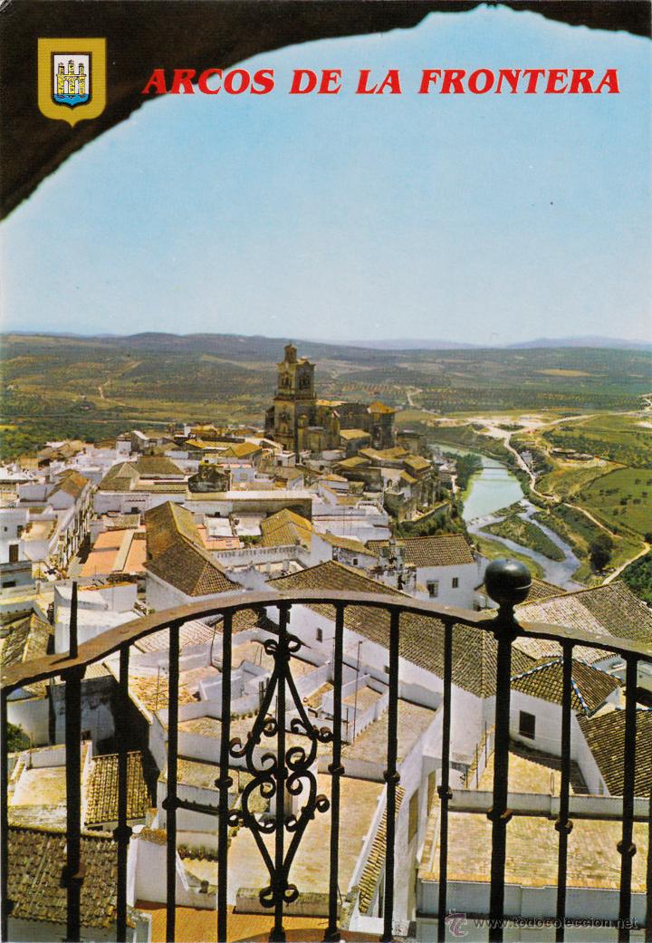 Postales: ARCOS DE LA FRONTERA - PANORAMICA DESDE LA TORRE DE SANTA MARIA - ESCUDO DE ORO - SUBIRATS N&ordm;24