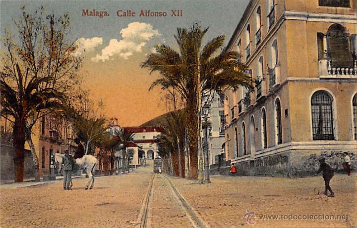 Postales: M&Aacute;LAGA.- CALLE ALFONSO XII