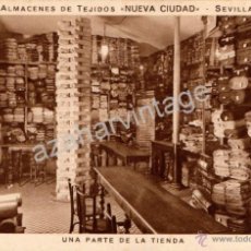 Postales: POSTAL PUBLICITARIA ALMACEN DE TEJIDOS NUEVA CIUDAD,UN DETALLE DE LA TIENDA, MUY RARA