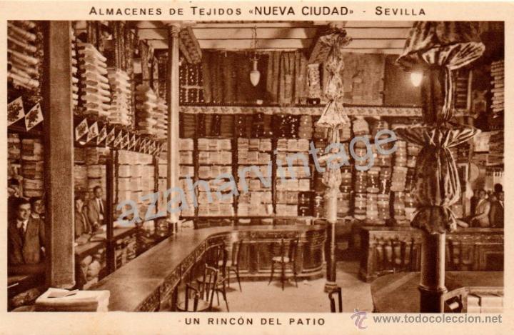 Postkarten: POSTAL PUBLICITARIA ALMACEN DE TEJIDOS NUEVA CIUDAD, UN RINCON DEL PATIO,MUY RARA