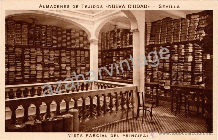 Postais: POSTAL PUBLICITARIA ALMACEN DE TEJIDOS NUEVA CIUDAD, VISTA PARCIAL DEL PRINCIPAL,MUY RARA