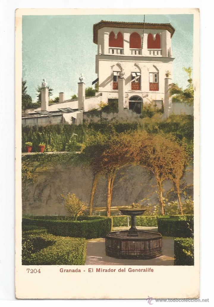 Postales: GRANADA .- EL MIRADOR DEL GENERALIFE N&ordm; 7204 - Foto 1