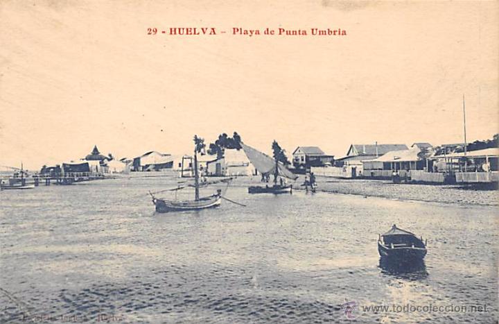 Postales: HUELVA.- PLAYA DE PUNTA UMBR&Iacute;A.