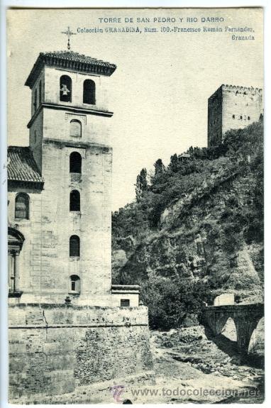 Postales: Postal anterior a la guerra de 9 x 14 cm. Torre de San Pedro y R&iacute;o Darro. Colecci&oacute;n Granadina N&ordm; 100