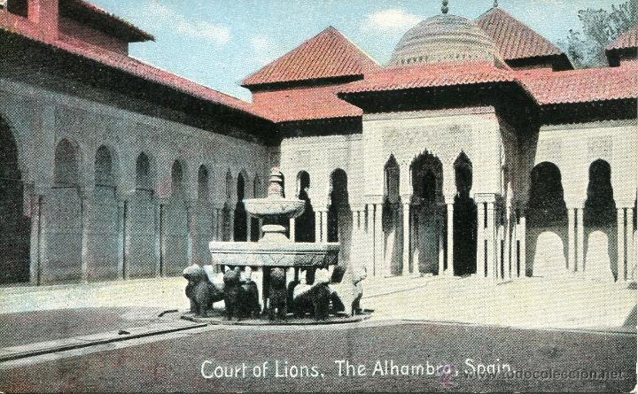 Postales: GRANADA-LA ALHAMBRA-PATIO DE LOS LEONES.-RARA