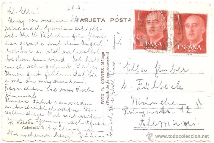 Postales: M&Aacute;LAGA CATEDRAL 1952 - Foto 2