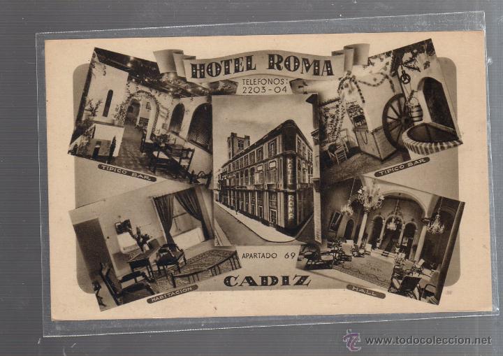 Postkarten: TARJETA POSTAL DE CADIZ - HOTEL ROMA. VARIAS VISTAS DEL HOTEL.