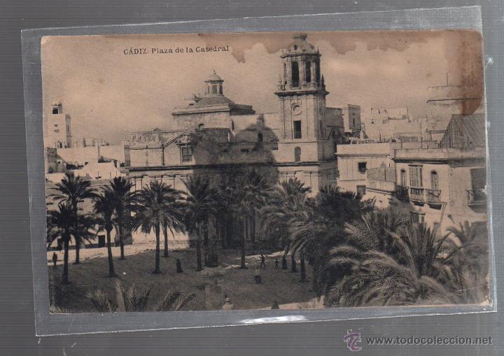 Postkarten: TARJETA POSTAL DE CADIZ - PLAZA DE LA CATEDRAL. HAUSER Y MENET.