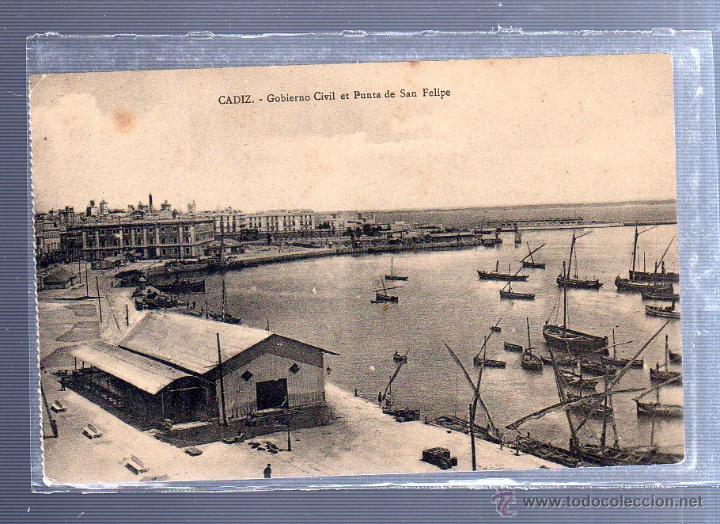 Postkarten: TARJETA POSTAL DE CADIZ - GOBIERNO CIVIL ET PUNTA DE SAN FELIPE.