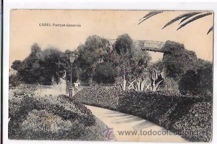 Postkarten: TARJETA POSTAL DE CADIZ. PARQUE GENOV&Eacute;S.