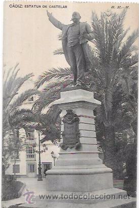 Postkarten: TARJETA POSTAL DE CADIZ. ESTATUA DE CASTELAR.