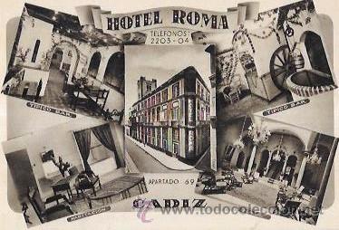 Postkarten: TARJETA POSTAL DE CADIZ. HOTEL ROMA.
