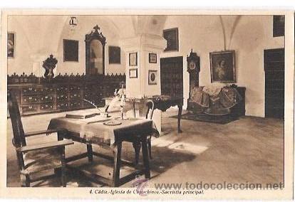 Postkarten: TARJETA POSTAL DE CADIZ. IGLESIA DE CAPUCHINOS. SACRISTIA PRINCIPAL.