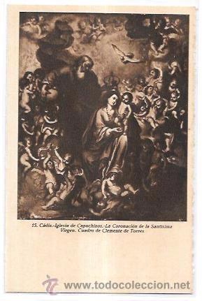 Postkarten: TARJETA POSTAL DE CADIZ. IGLESIA DE CAPUCHINOS. LA CORONACI&Oacute;N DE LA SANT&Iacute;SIMA VIRGEN.
