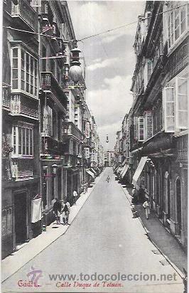 Postkarten: TARJETA POSTAL DE CADIZ. CALLE DUQUE DE TETU&Aacute;N.