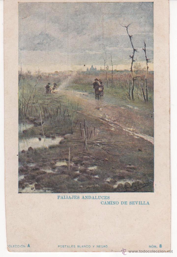 Postales: Antigua Postal Paisajes andaluces: Camino de Sevilla. No circulada