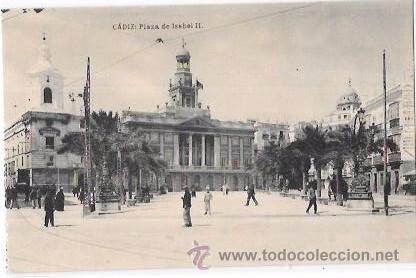 Postkarten: TARJETA POSTAL DE CADIZ. PLAZA DE ISABEL II.