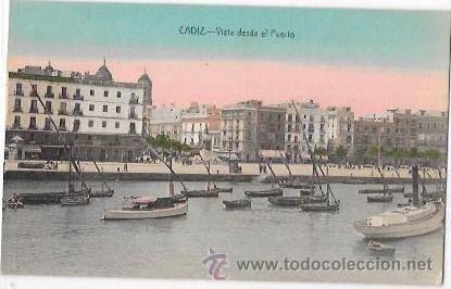 Postkarten: TARJETA POSTAL DE CADIZ. VISTA DESDE EL PUERTO.