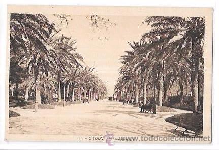 Postkarten: TARJETA POSTAL DE CADIZ. PARQUE GENOV&Eacute;S.