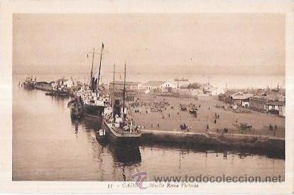 Postkarten: TARJETA POSTAL DE CADIZ. MUELLE REINA VICTORIA.