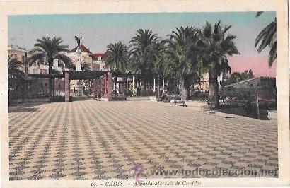 Postkarten: TARJETA POSTAL DE CADIZ. ALAMEDA MARQU&Eacute;S DE COMILLAS.
