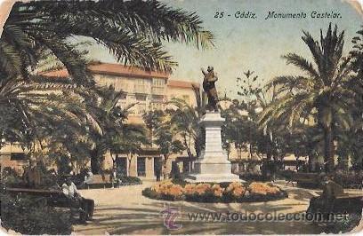Postkarten: TARJETA POSTAL DE CADIZ. MONUMENTO CASTELAR.