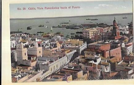 Postkarten: TARJETA POSTAL DE CADIZ. VISTA PANOR&Aacute;MICA HACIA EL PUERTO.