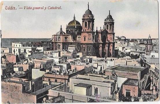Postkarten: TARJETA POSTAL DE CADIZ. VISTA GENERAL Y CATEDRAL.
