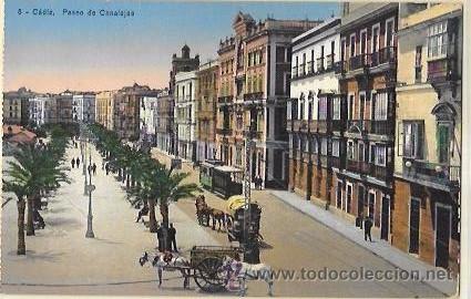 Postkarten: TARJETA POSTAL DE CADIZ. PASEO DE CANALEJAS.